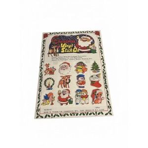 Vintage Christmas Puffy Stickers 24pc Vinyl Stick-On Decorations 2 Sheets New